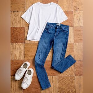 Reformation Classic High Rise Destin Wash Blue Skinny Jeans Size 26